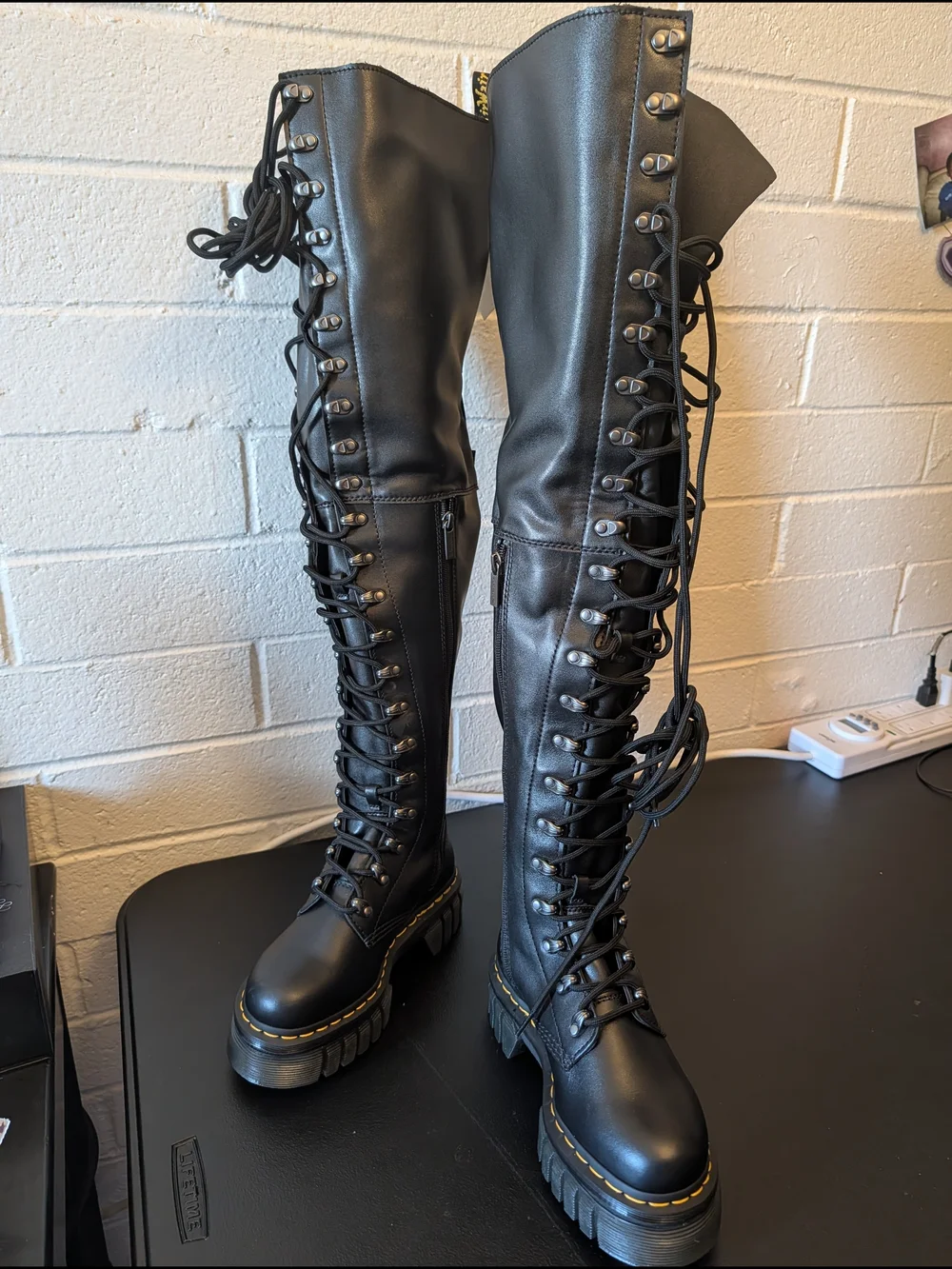 Dr. Martens Audrick 22Eye XTRM Black Platform Boots Size US 6 / UK 4